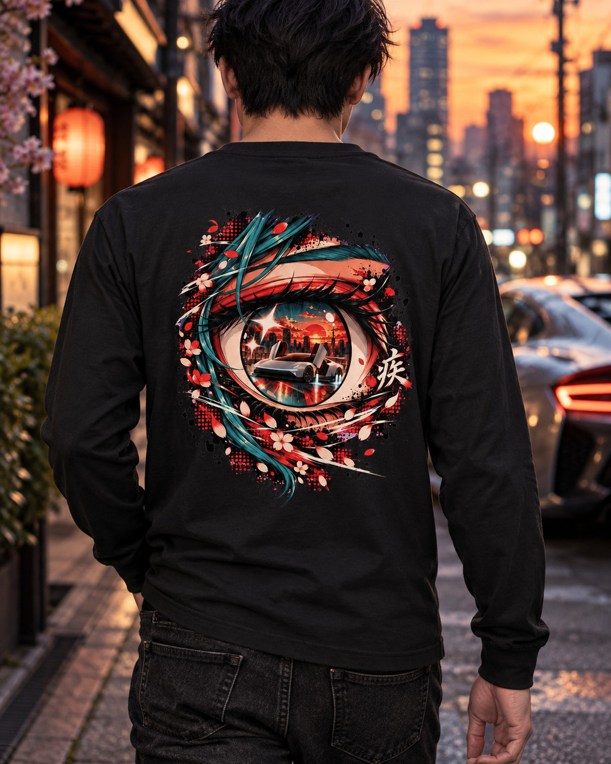 Tesla Roadster 2026 Anime Girl Shirt, Hoodie & More Long Sleeve Black worn hero