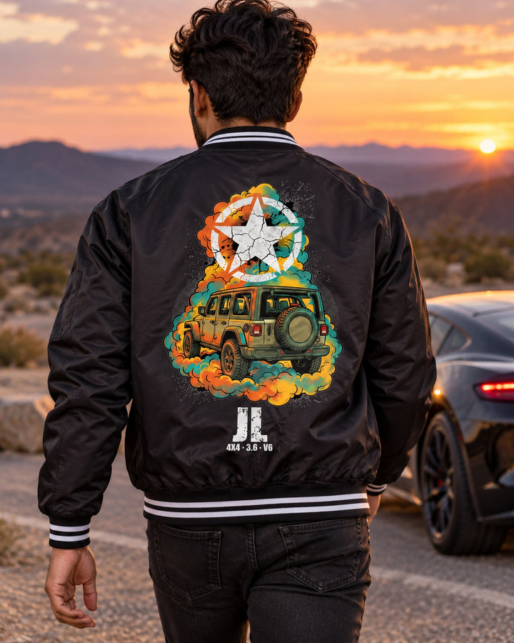 Jeep Wrangler JL Star Bomber Jacket worn hero