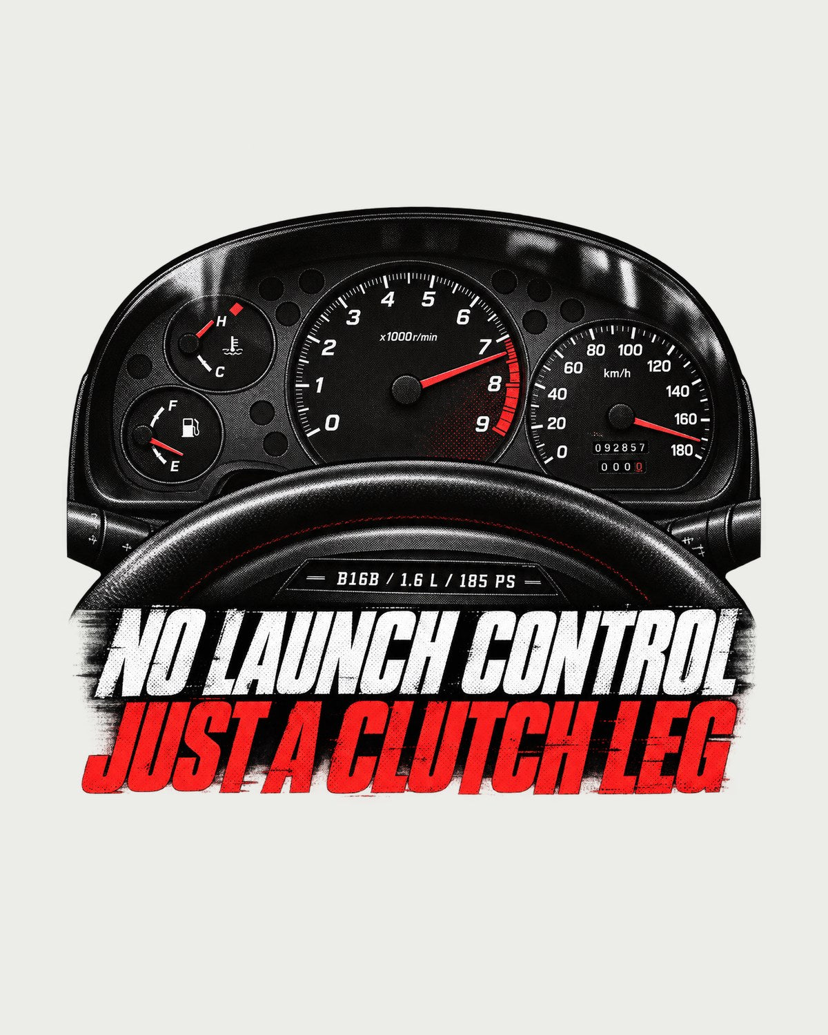 Honda Civic EK9 Cockpit Gauge Shirt, No Launch Control Tee design only