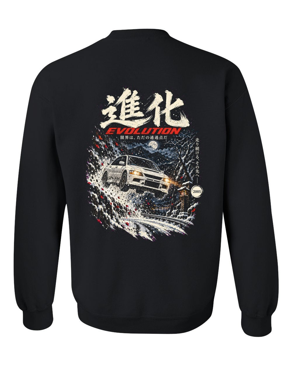 Mitsubishi Lancer Evo IX Crewneck Black back