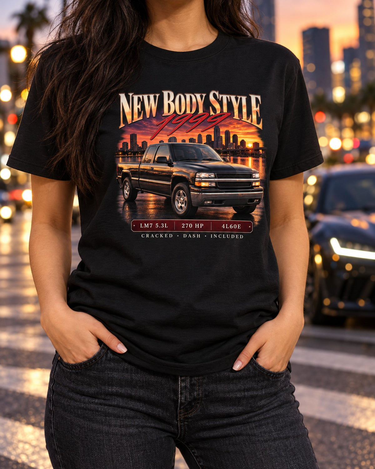 Chevy Silverado GMT800 1999-2006 NBS Archive Panel Shirt T-Shirt Black worn hero