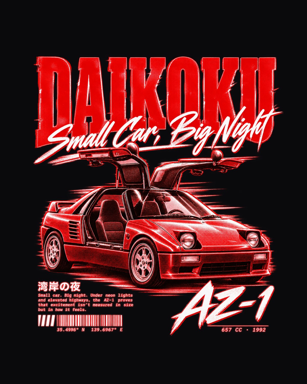Autozam AZ-1 PG6SA Daikoku Gull-Wing Poster Shirt design only