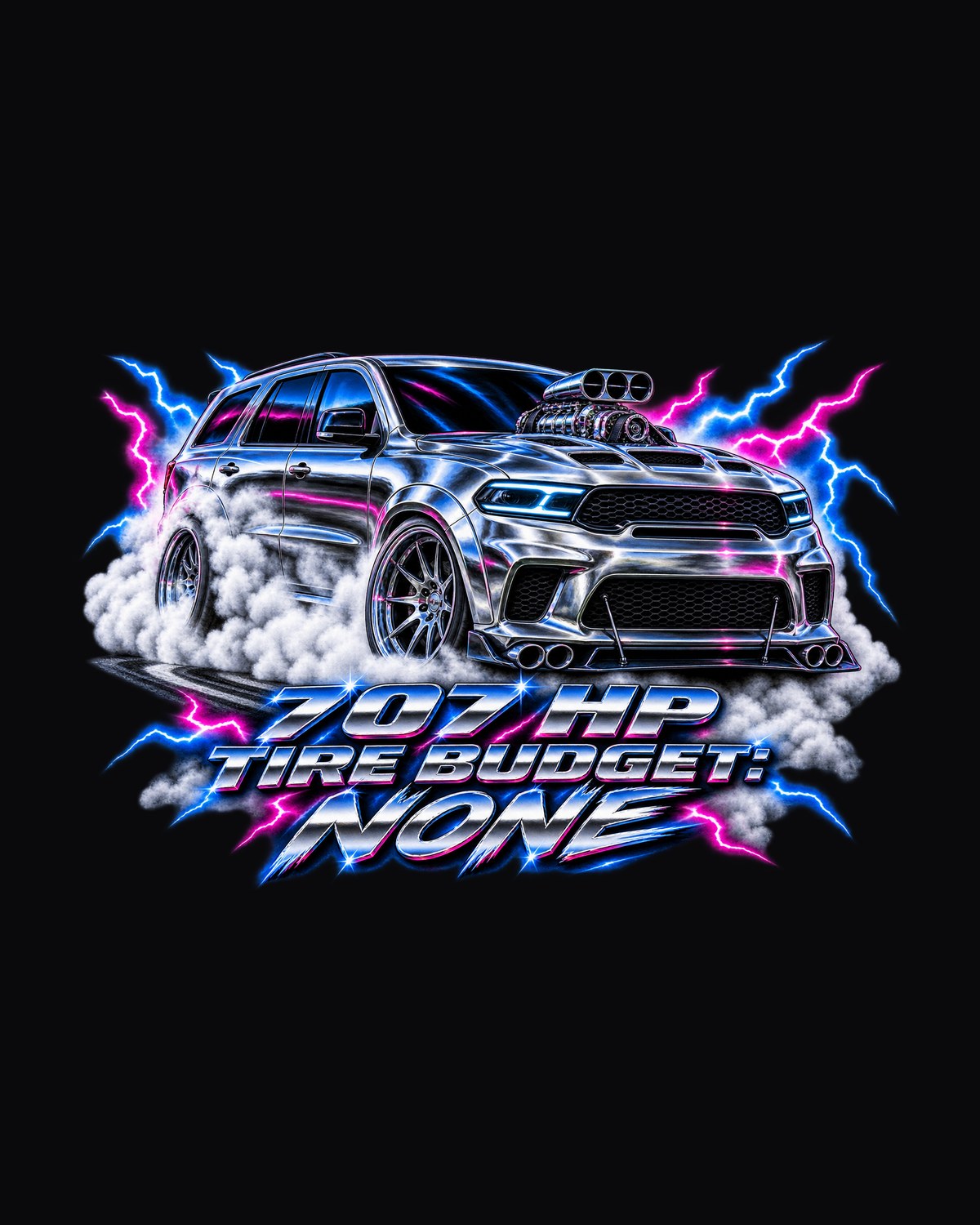 Jeep Grand Cherokee WK2 Trackhawk Airbrush Chrome Tee design only