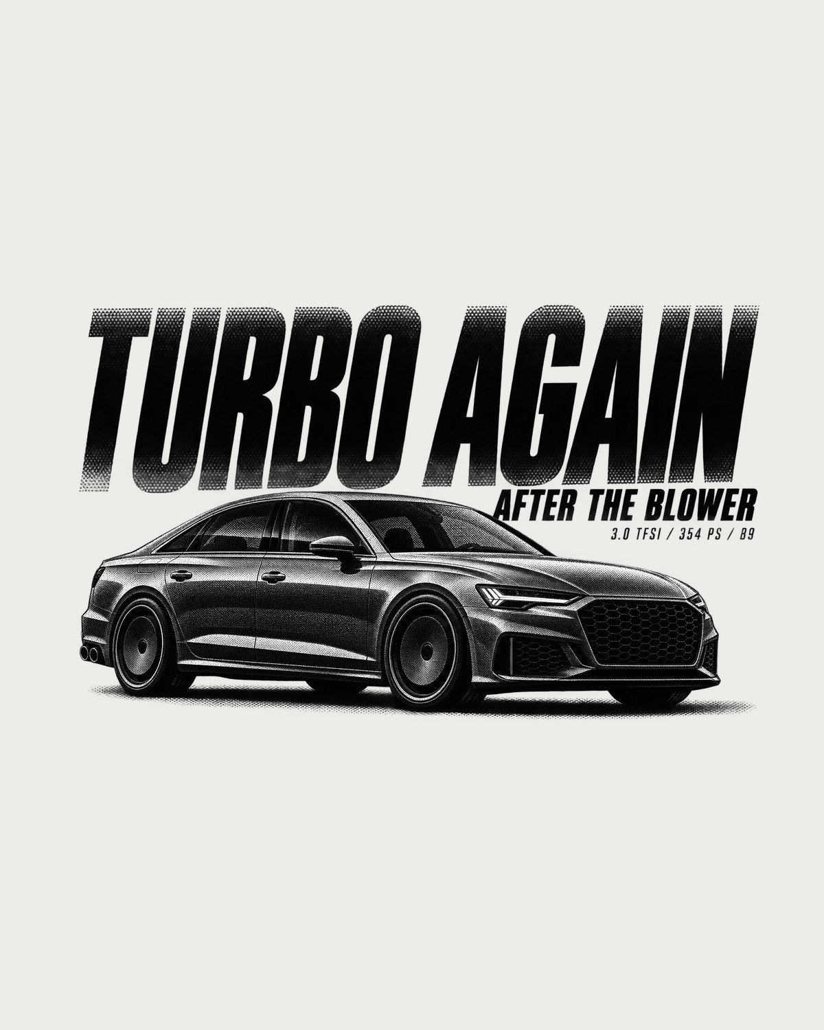 Audi S4 B9 Sedan Halftone Statement print Shirt design only