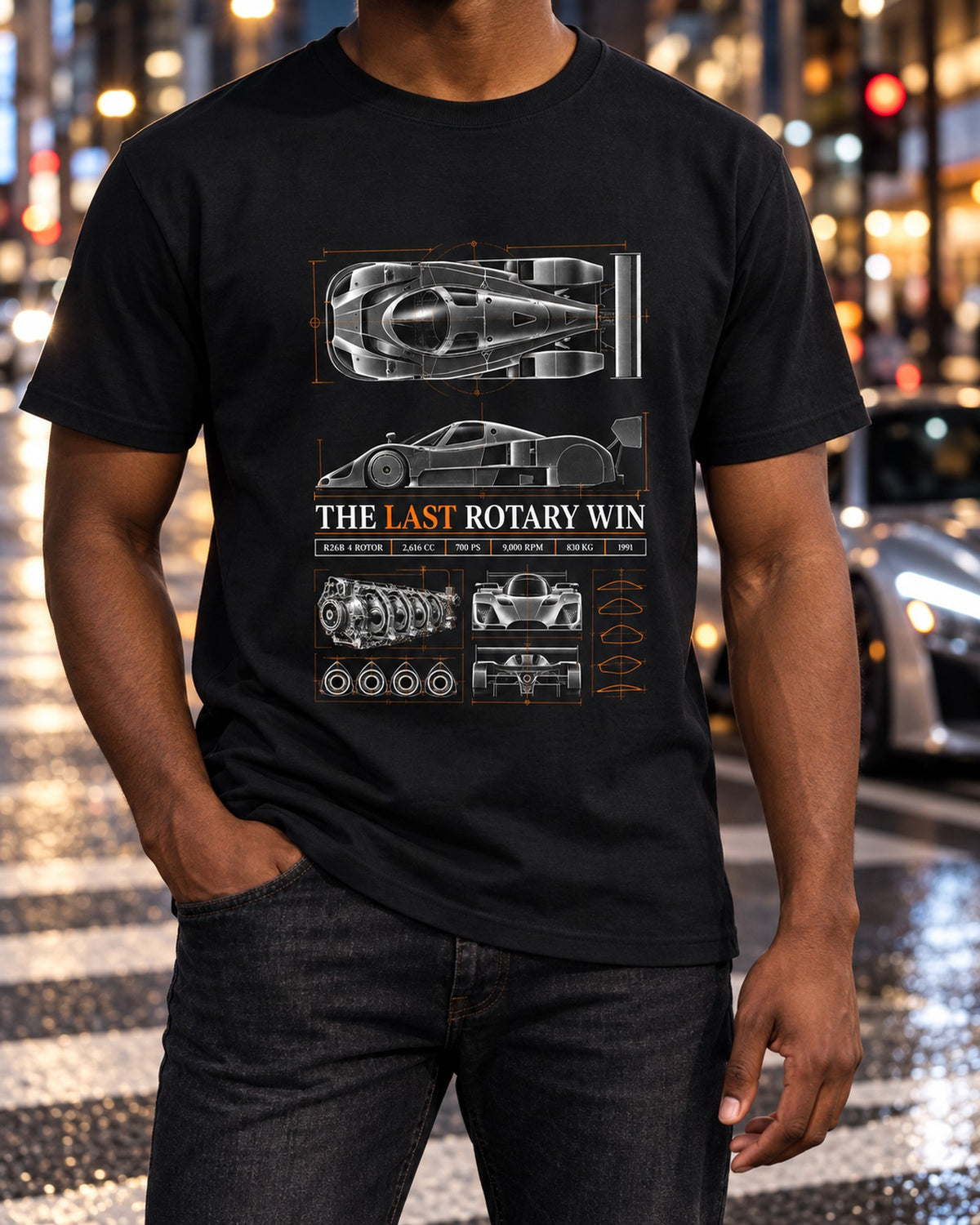 Mazda 787B Last Rotary Win Spec Poster Shirt, 1991 T-Shirt Black worn hero