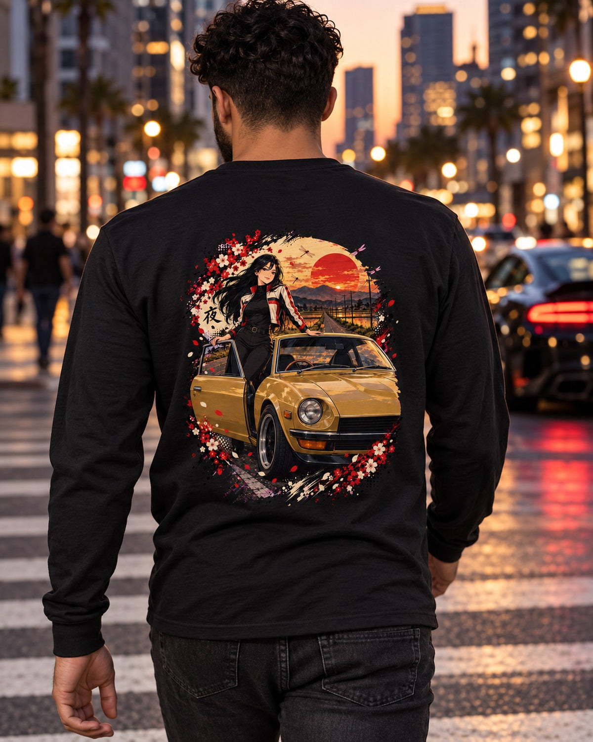 Datsun 240Z Anime Girl Shirt, Hoodie & More Long Sleeve Black worn hero