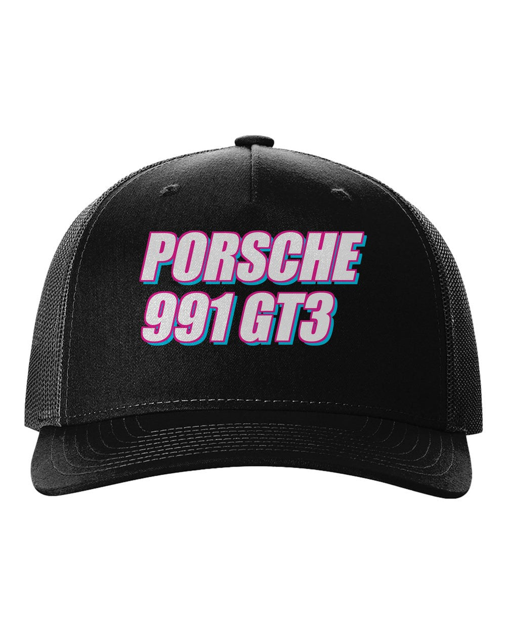 black hat front view with car name