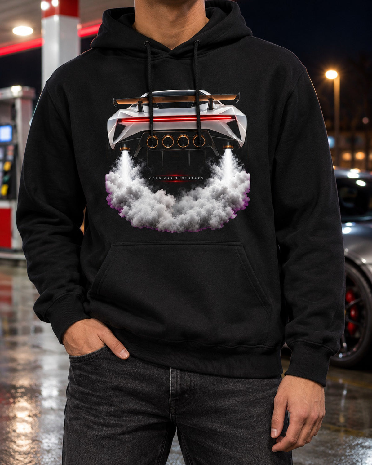 Tesla Roadster Cold Gas Thrusters Shirt, Hoodie & More Pull Over Hoodie Black worn hero