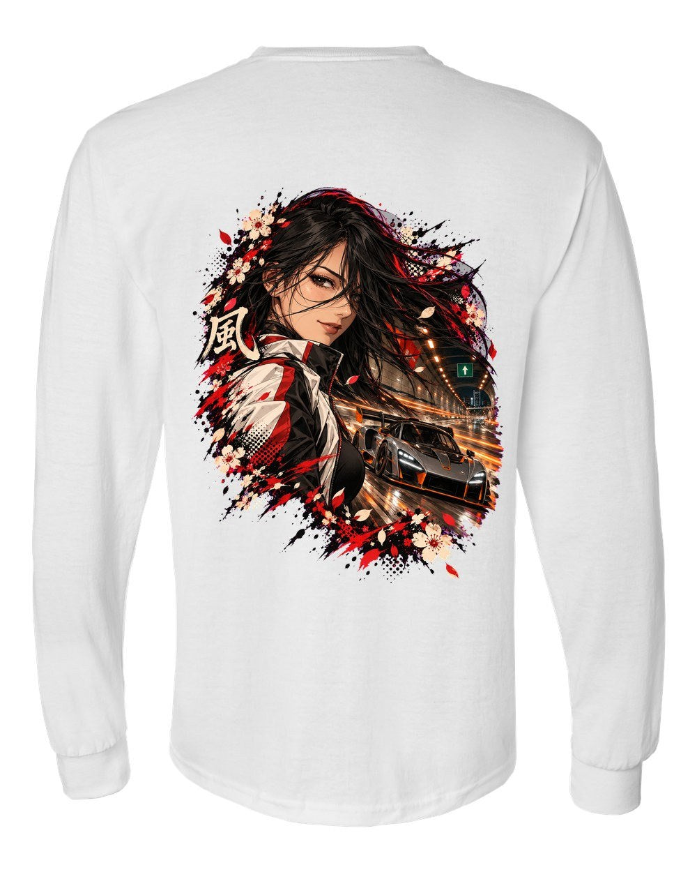 McLaren Senna Anime Girl Long Sleeve White back