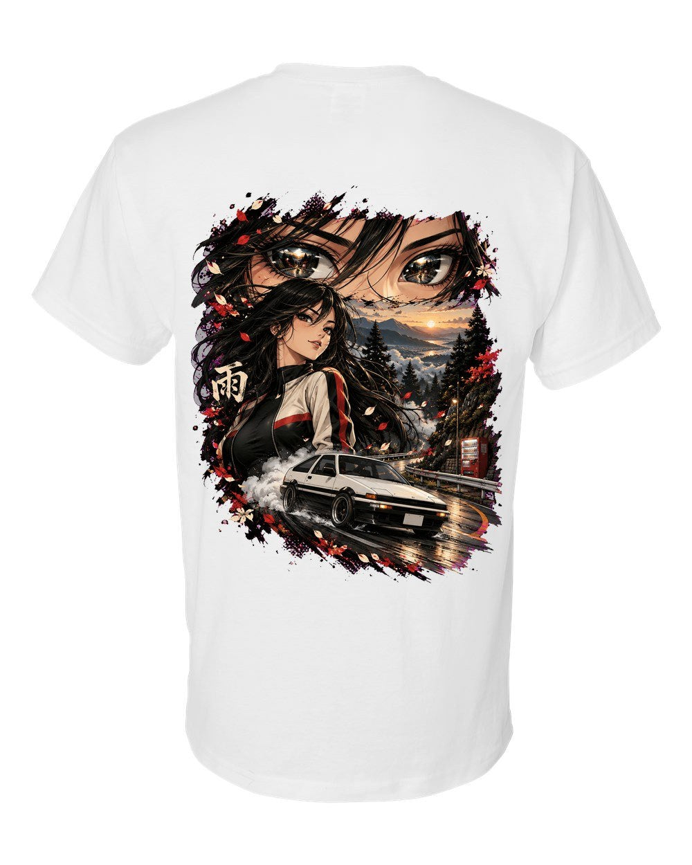 Toyota AE86 Anime Girl T-Shirt White back