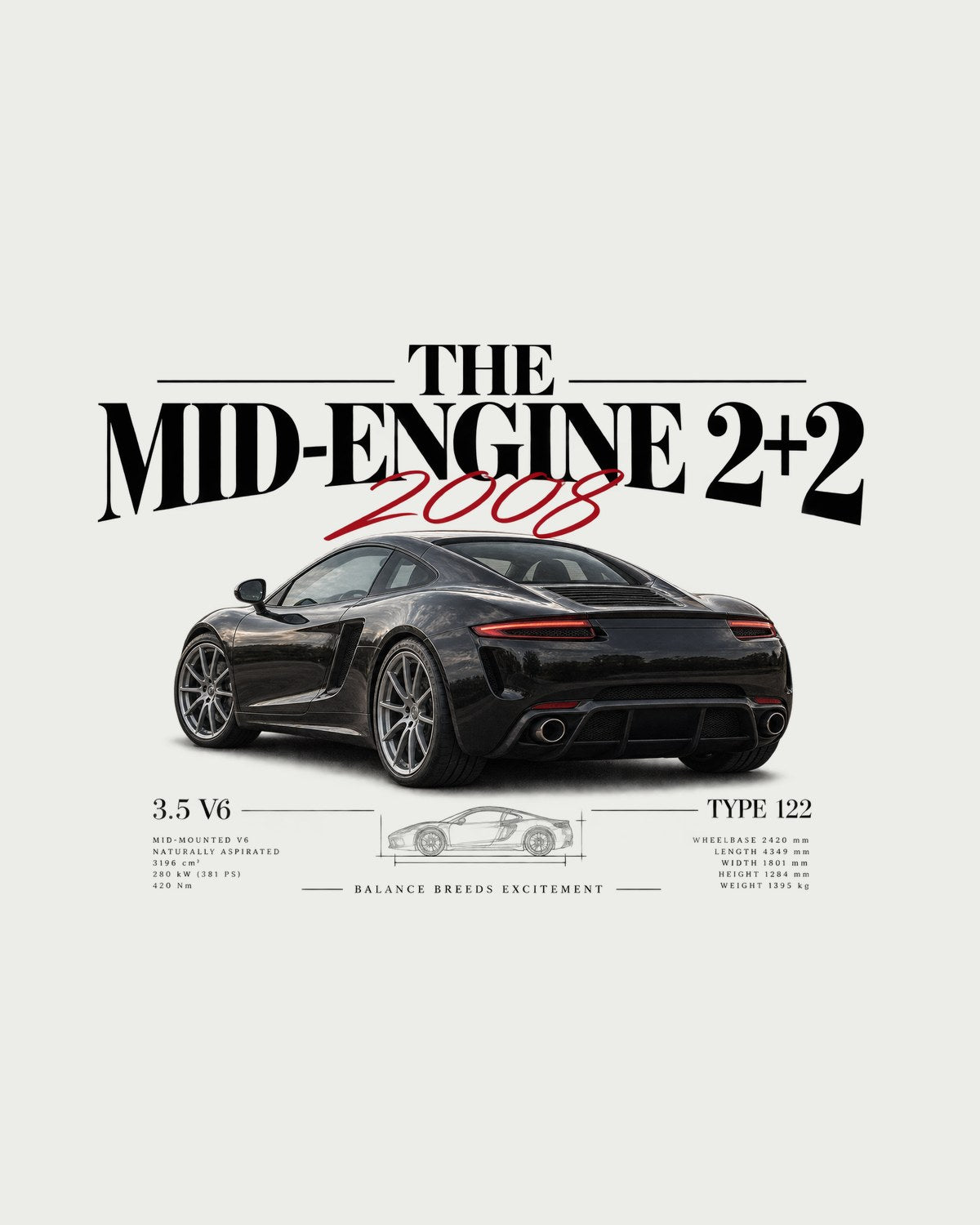 Lotus Evora 2008 Mid-Engine 2+2 Type 122 Headline Car Shirt design only