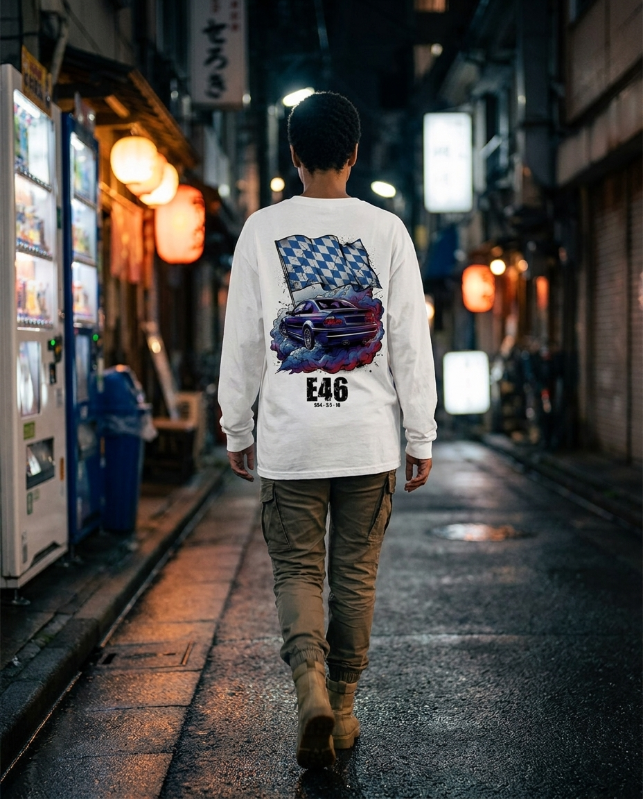 White Long-Sleeve Tee street