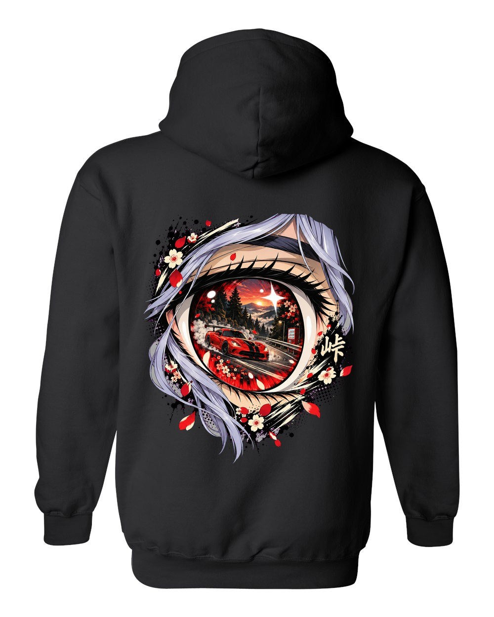 Dodge Viper ACR Anime Girl Pull Over Hoodie Black back