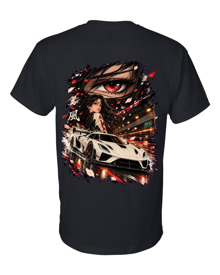 Koenigsegg Jesko Anime Girl T-Shirt Black back