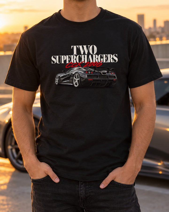 Koenigsegg CCX 2006 Two Superchargers Editorial Shirt T-Shirt Black worn hero