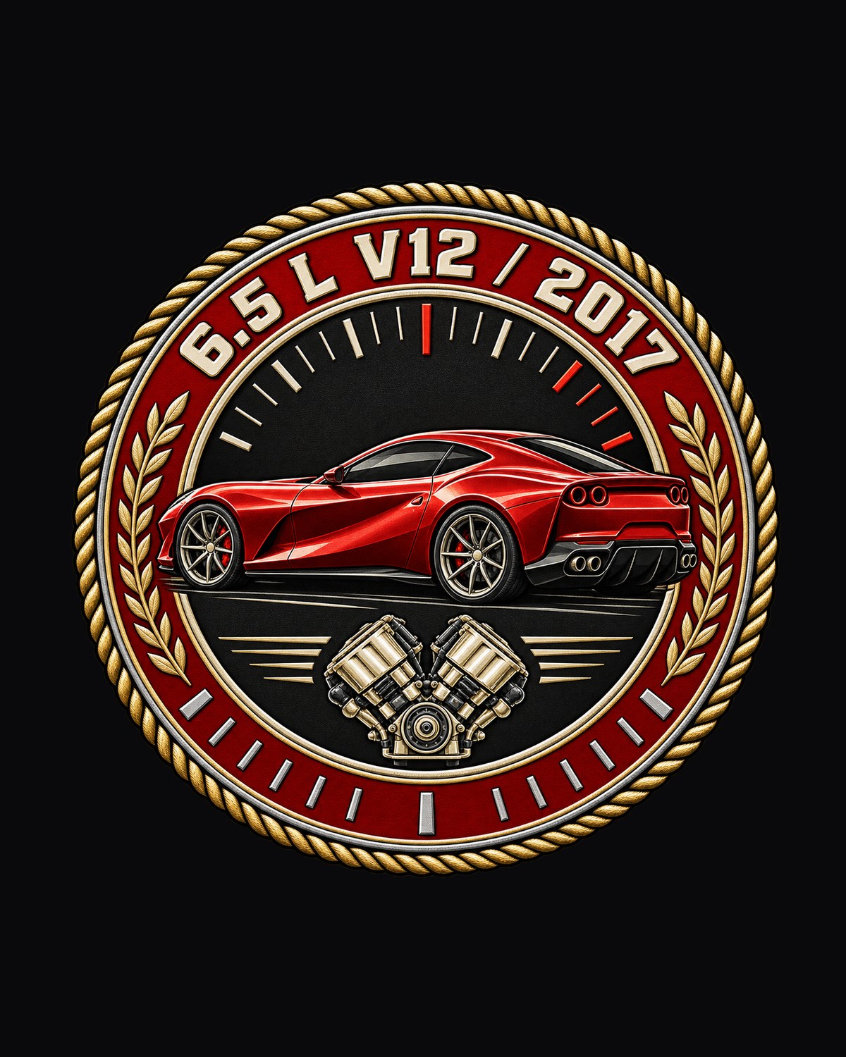 Ferrari 812 Superfast F152 V12 Front-Engine Roundel Tee design only
