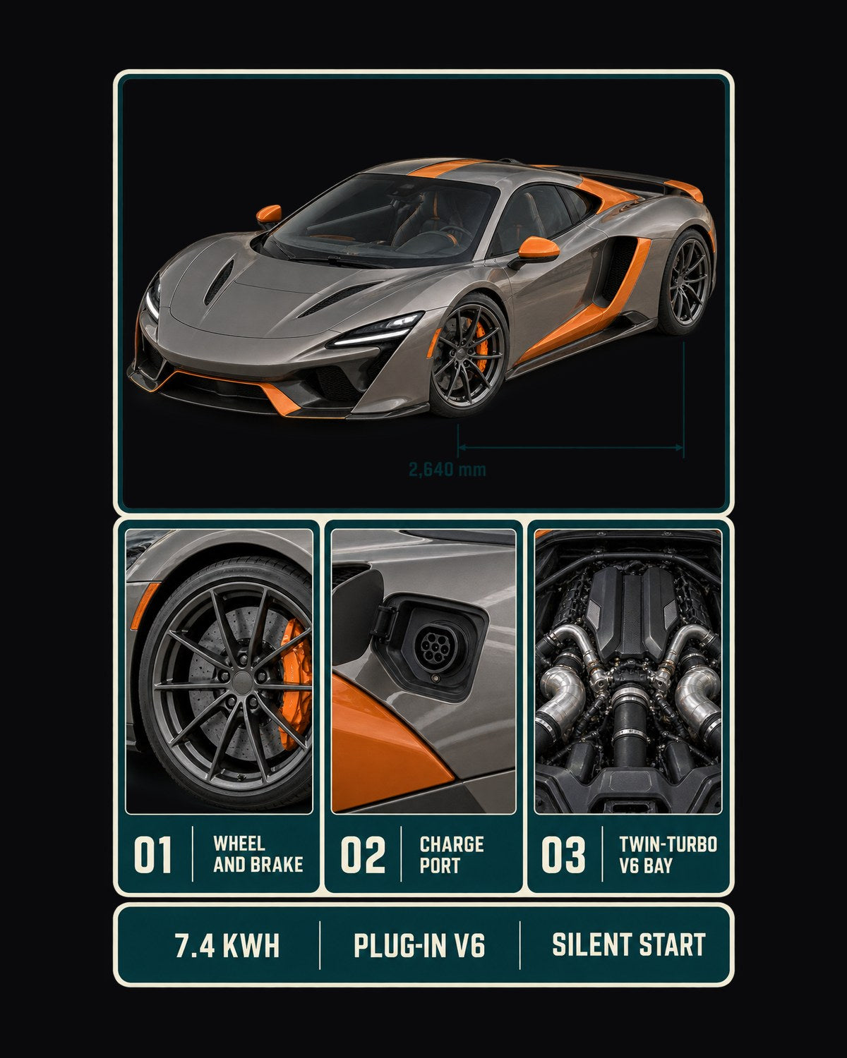 McLaren Artura Dossier Panels Tee, Plug-In V6 Car Shirt design only