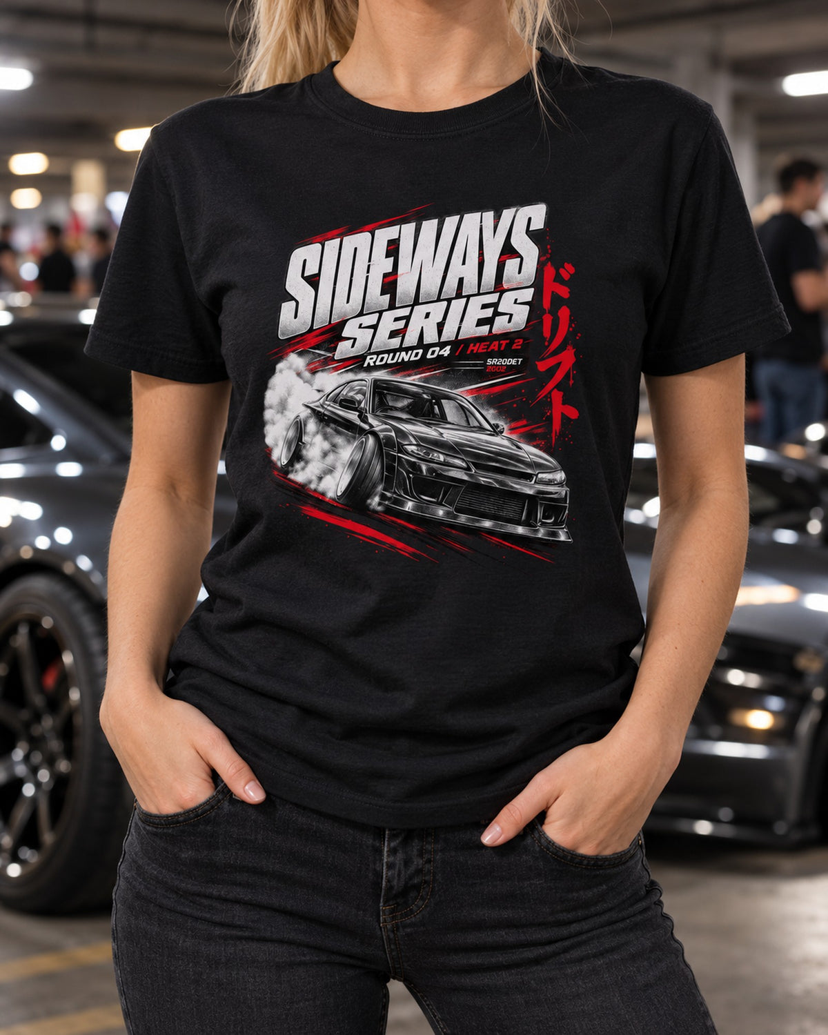 Nissan Silvia S15 Sideways Series Round 04 Poster Shirt T-Shirt Black worn hero