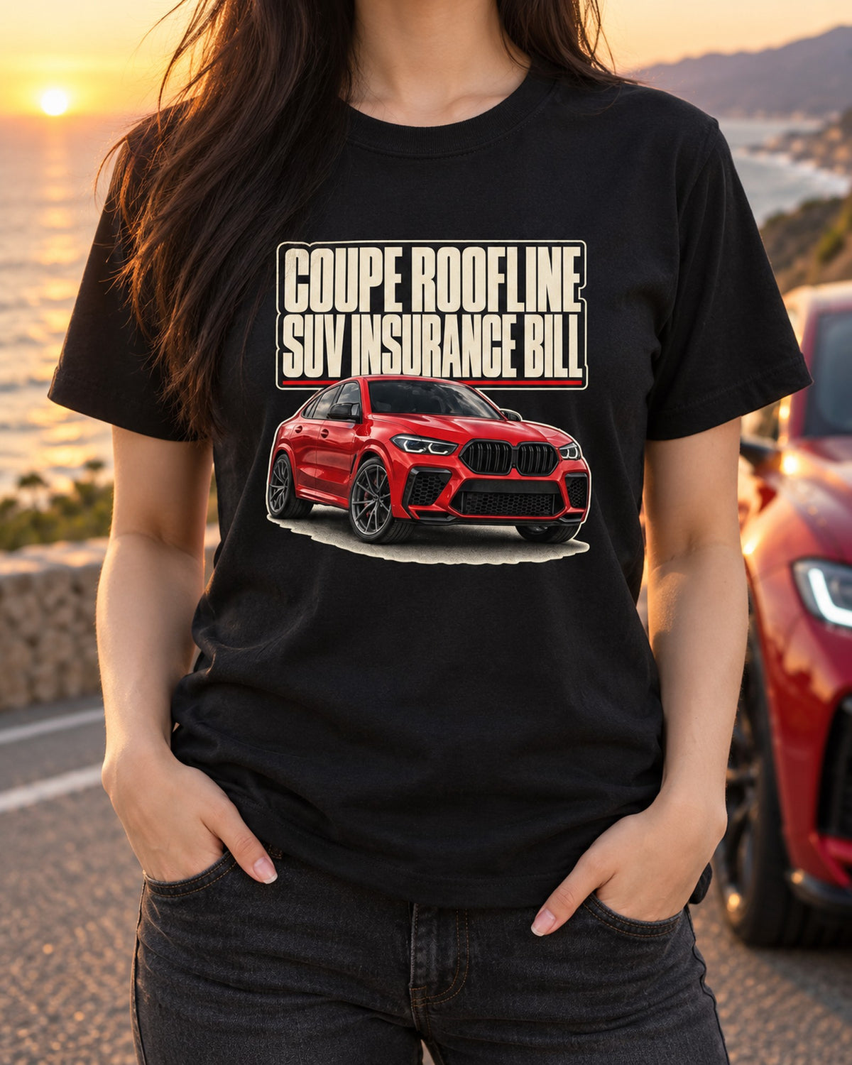 BMW X6 M Competition F96 Editorial Shirt, Coupe Roofline T-Shirt Black worn hero