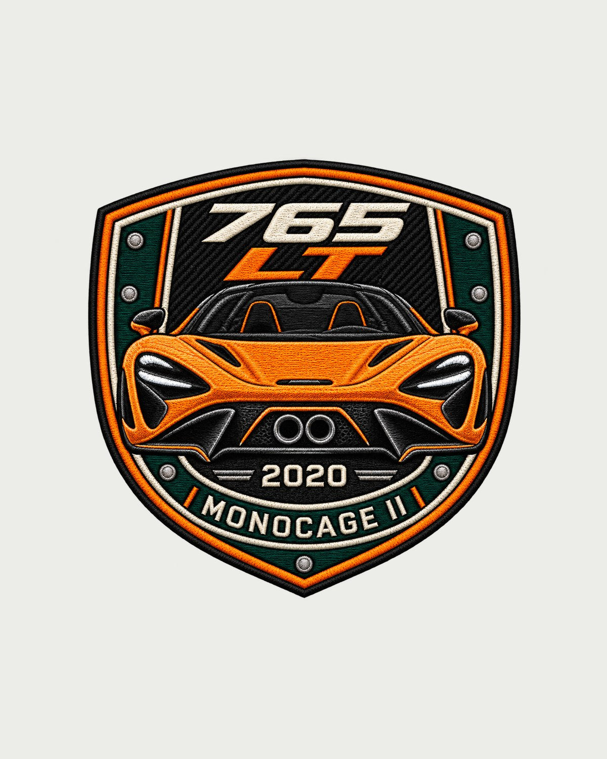 McLaren 765LT Monocage II Varsity Crest Shirt, Car Guy Gift design only