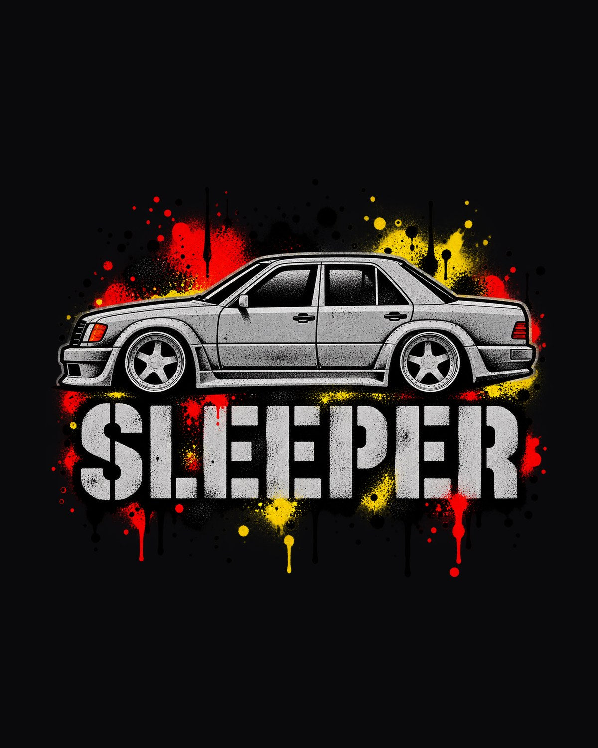 Mercedes 300E 5.6 Hammer W124 Varsity Crest Tee, 1986-1990 design only