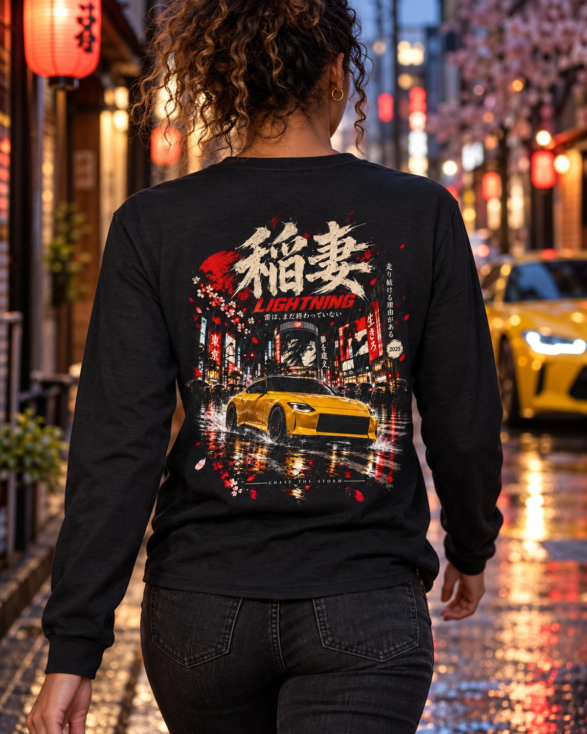 Nissan Z RZ34 Lightning Shirt, Hoodie & More Long Sleeve Black worn hero