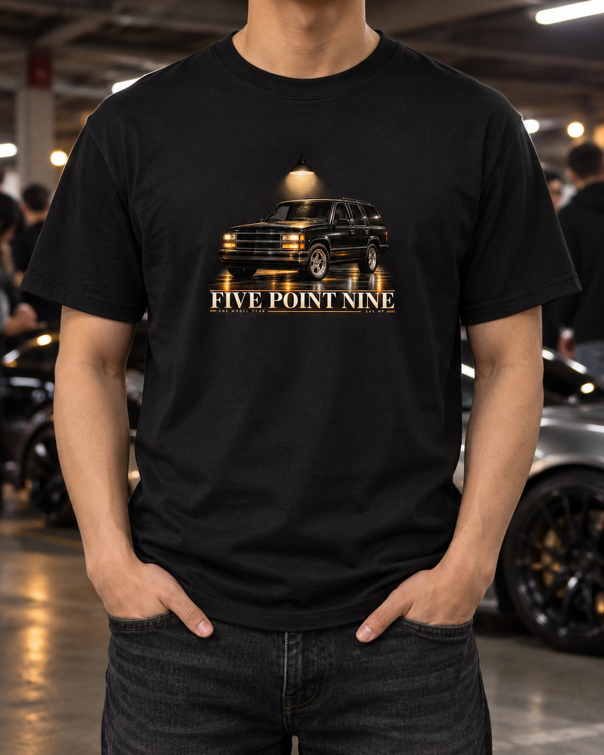 Jeep Grand Cherokee ZJ 5.9 Limited Garage Night Tee, 1998 T-Shirt Black worn hero