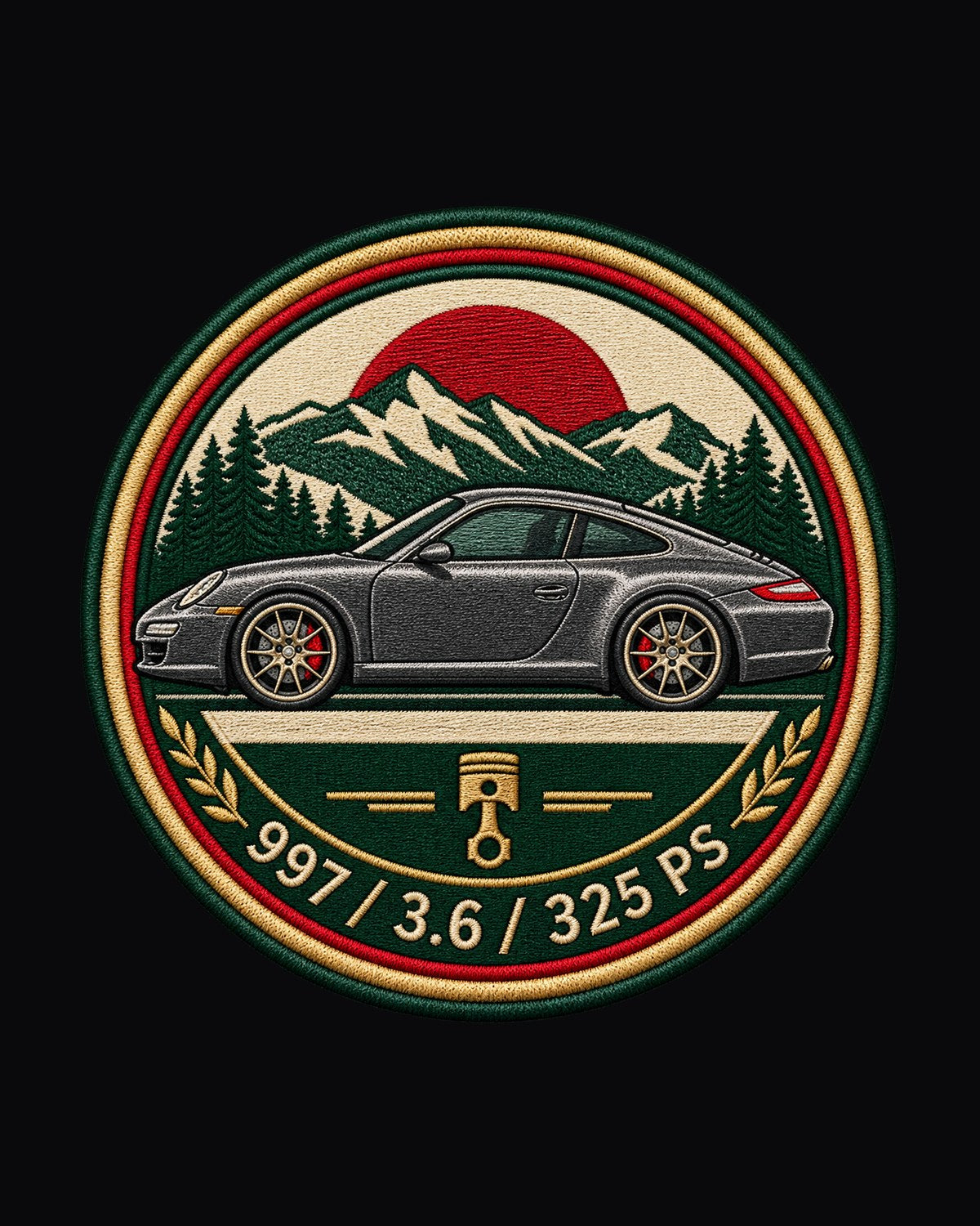 Porsche 996 Water Cooled Round Crest Shirt, 3.4 Flat-Six design only
