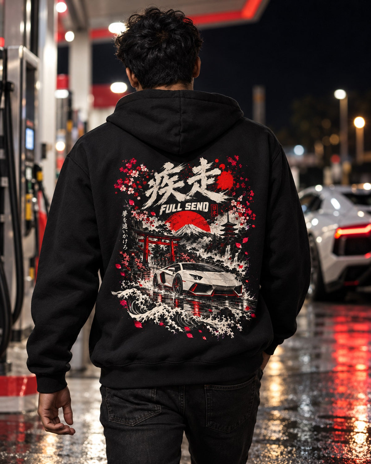 Lamborghini Aventador Full Send Shirt, Hoodie & More Pull Over Hoodie Black worn hero