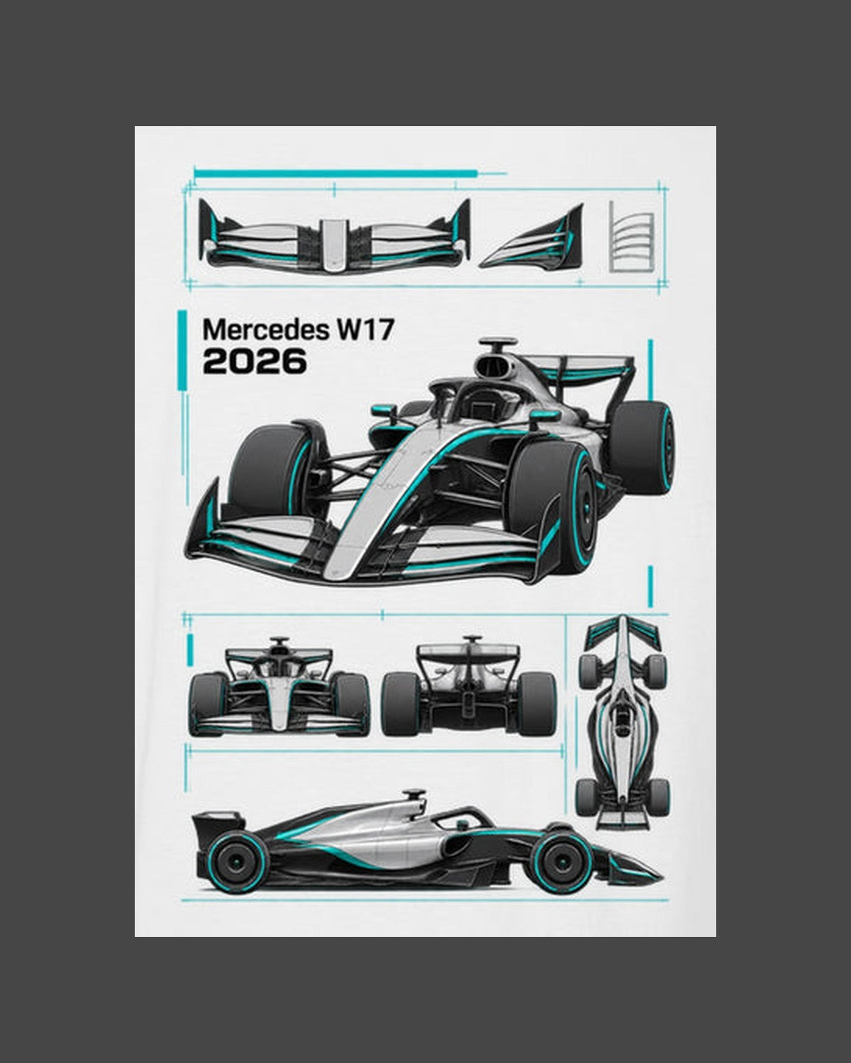 Mercedes W17 F1 2026 Active Wing Archive Shirt, Formula 1 Fan Tee design only