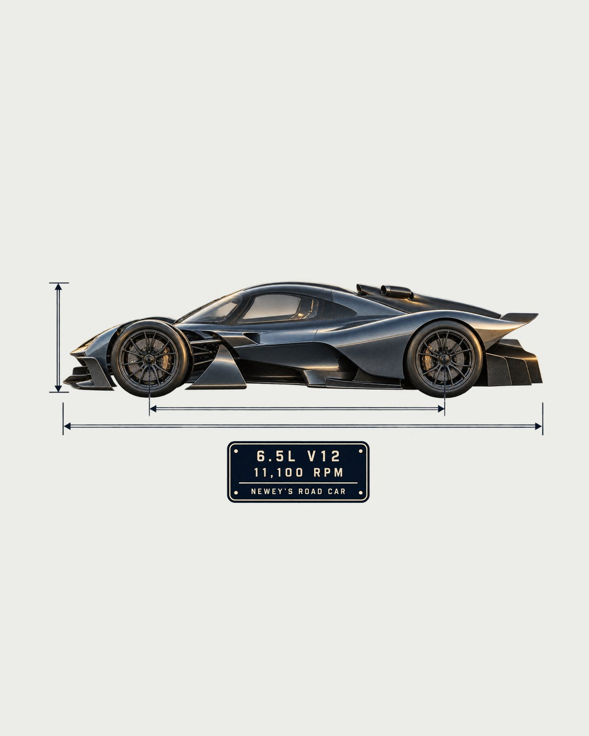 Aston Martin Valkyrie 2021 Blueprint Shirt, 6.5 V12 Car Guy Gift design only