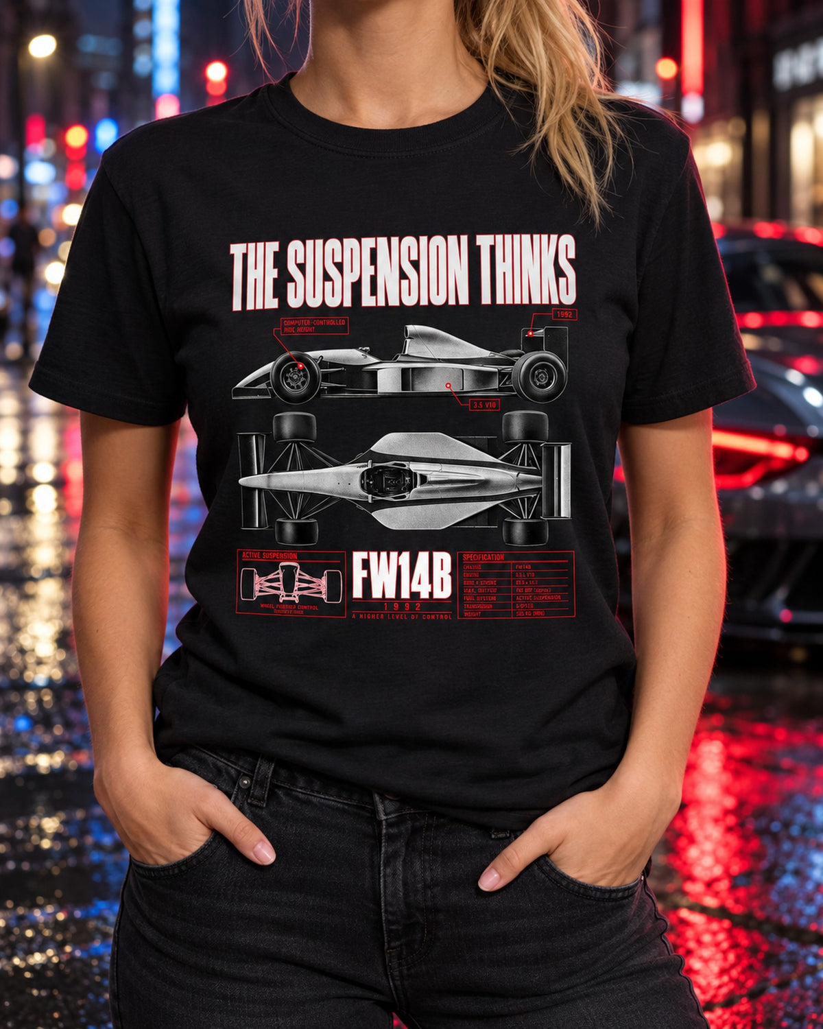Williams FW14B Active Ride Spec Shirt, 1992 Formula 1 Tee T-Shirt Black worn hero