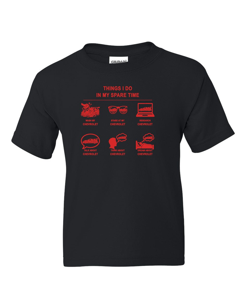 Chevrolet Things I Do Kids Tee Black front