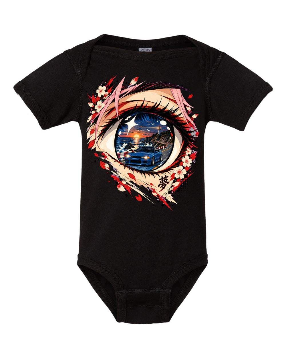 Subaru BRZ Anime Girl Baby Onesie Black front