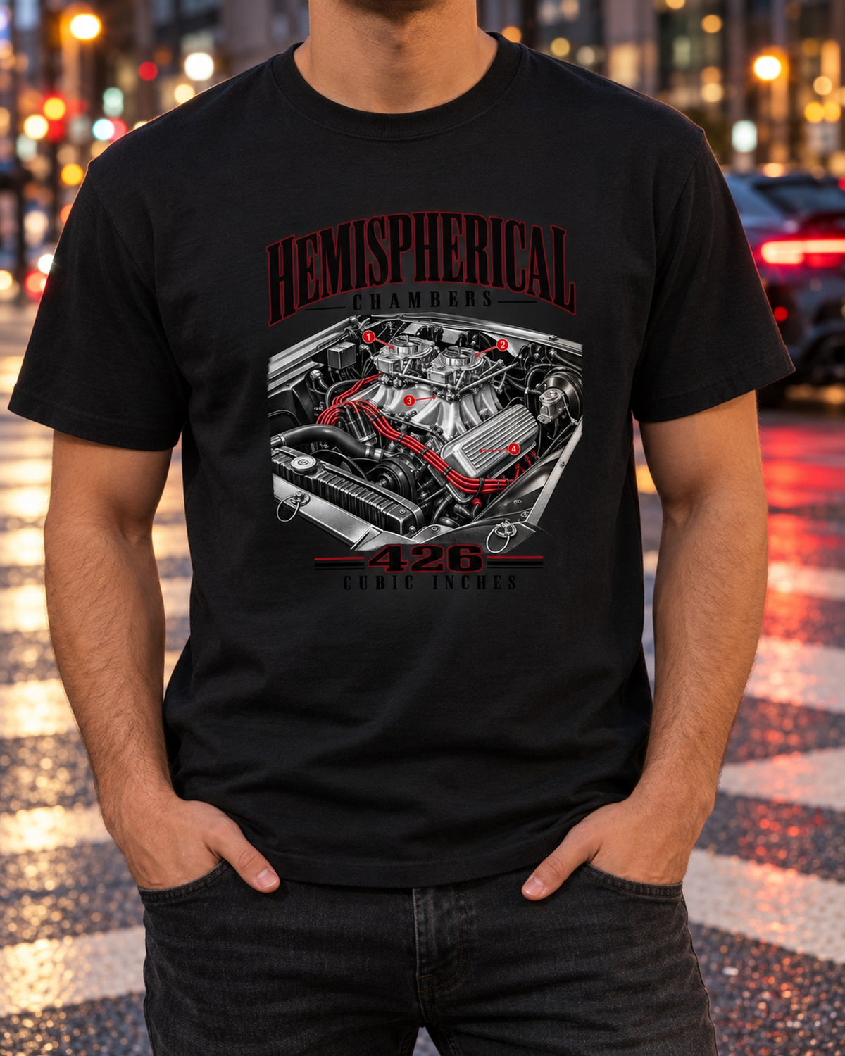 1970 Plymouth Cuda 426 Hemi Engine Hero print Shirt T-Shirt Black worn hero