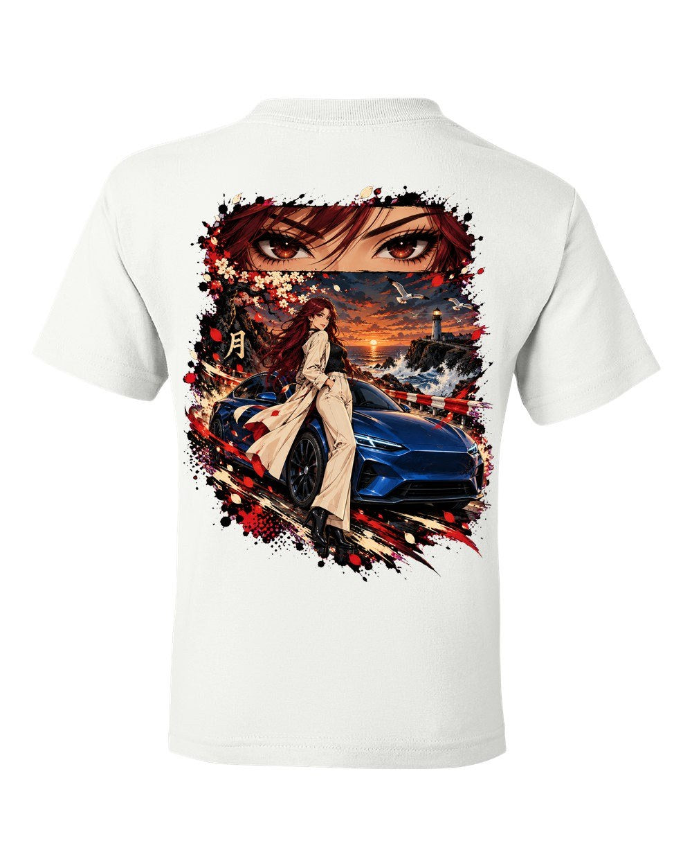 Lucid Air Sapphire Anime Girl Kids Tee White back