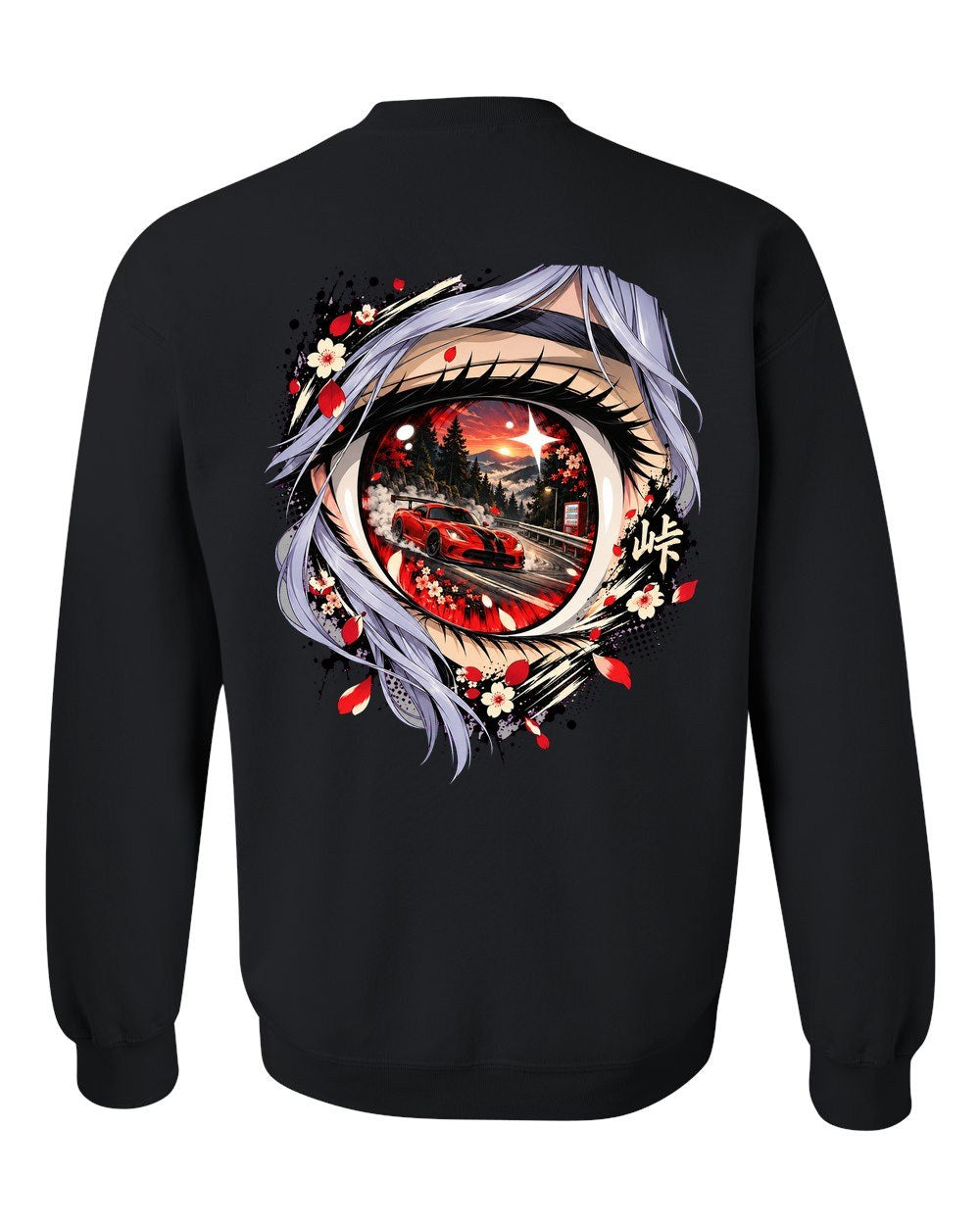 Dodge Viper ACR Anime Girl Crewneck Black back