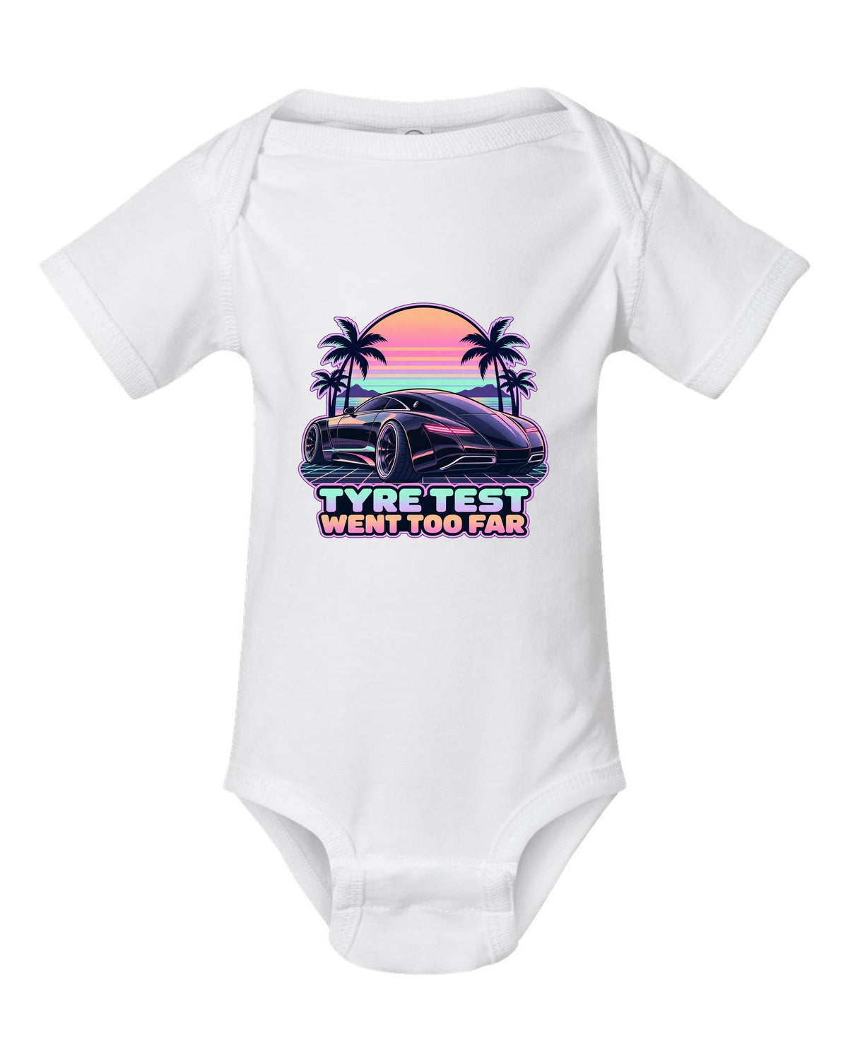 Isometric exploded V12 engine diagram for the Maybach 57 S W240 on a shirt back white baby onesie front view with the design