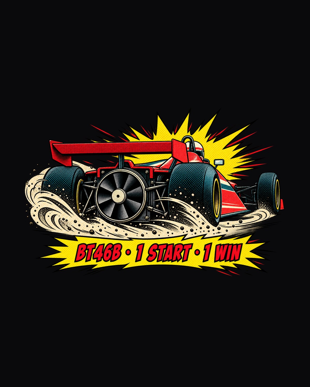 Brabham BT46B Fan Car Comic Halftone Pop Art Shirt design only