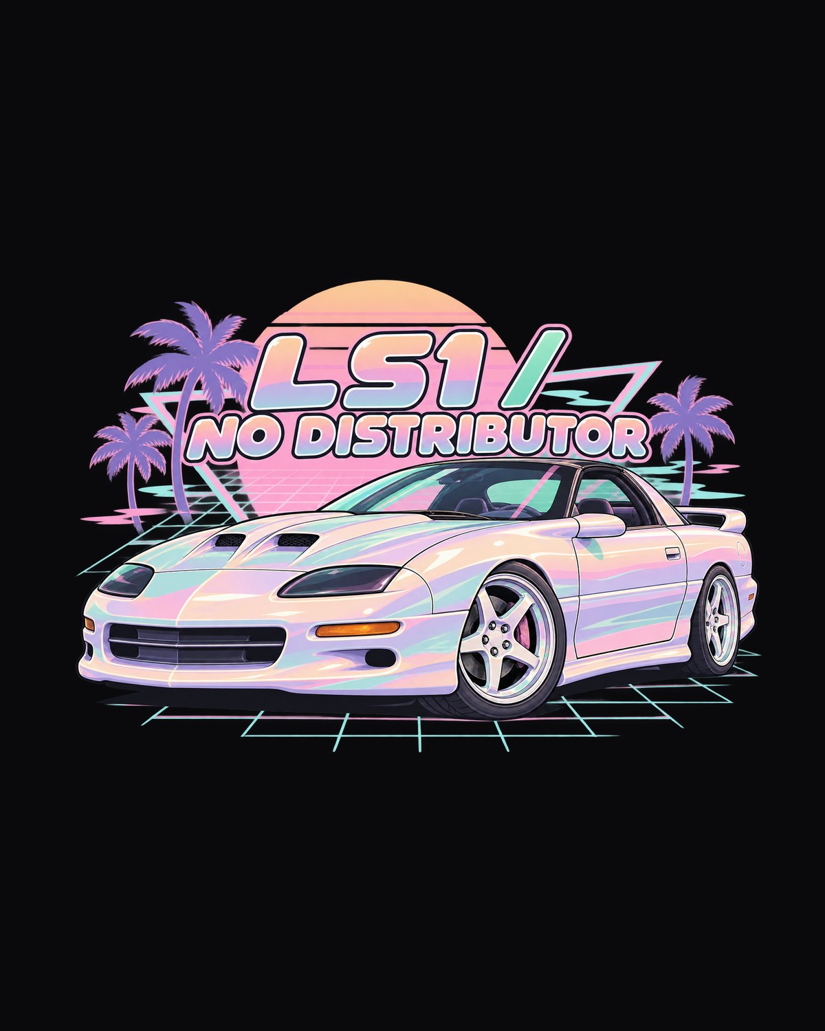 1998 Camaro SS LS1 Vaporwave Shirt, No Distributor Tee design only
