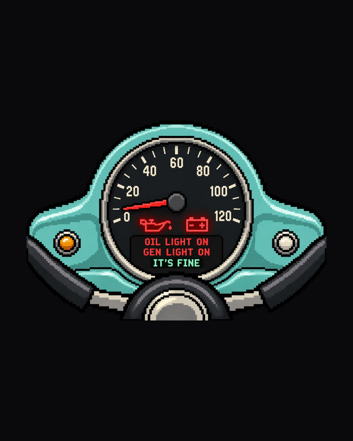 VW Beetle Dashboard Warning Lights LED Display Shirt, Dry Humor design only