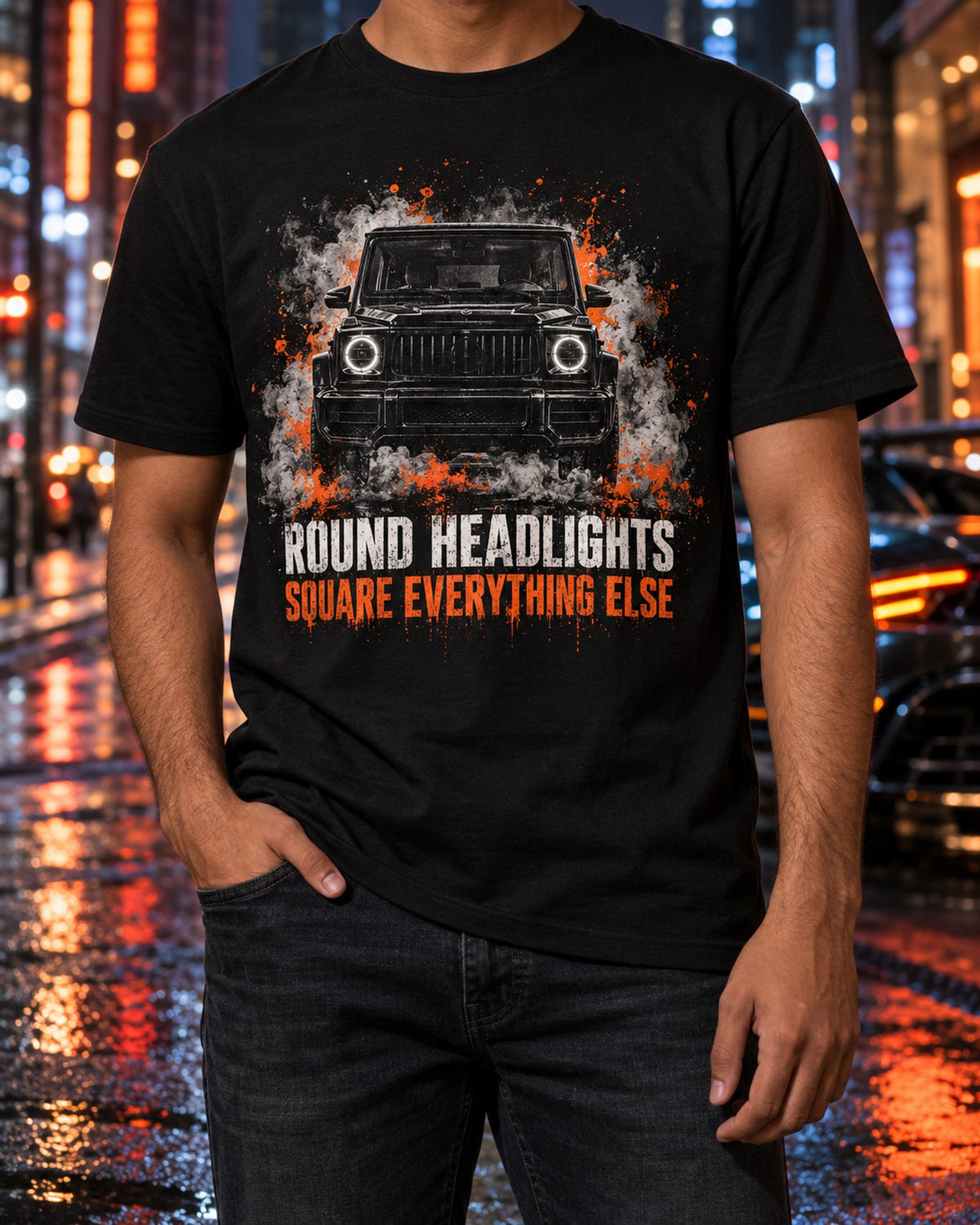 Mercedes G-Class W463 Clunk Door Sticker Collage Shirt T-Shirt Black worn hero