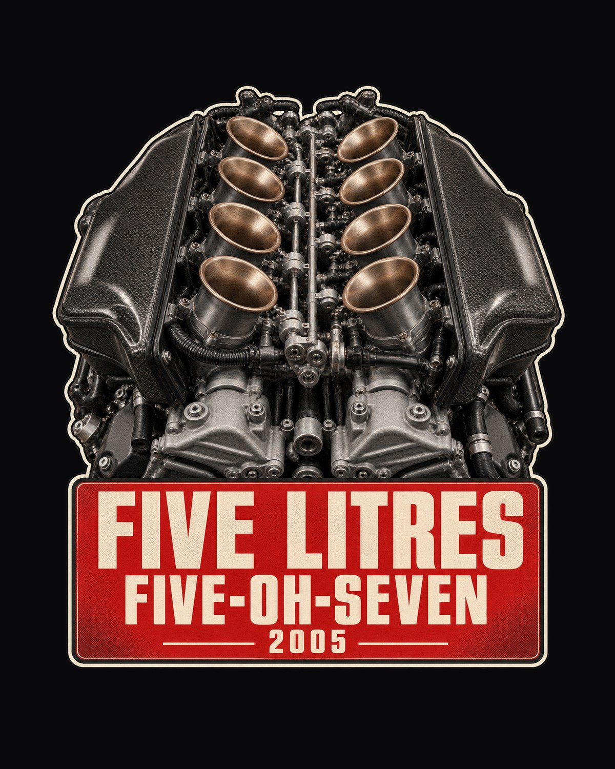 BMW M5 E60 S85 V10 Engine Hero Poster Tee design only