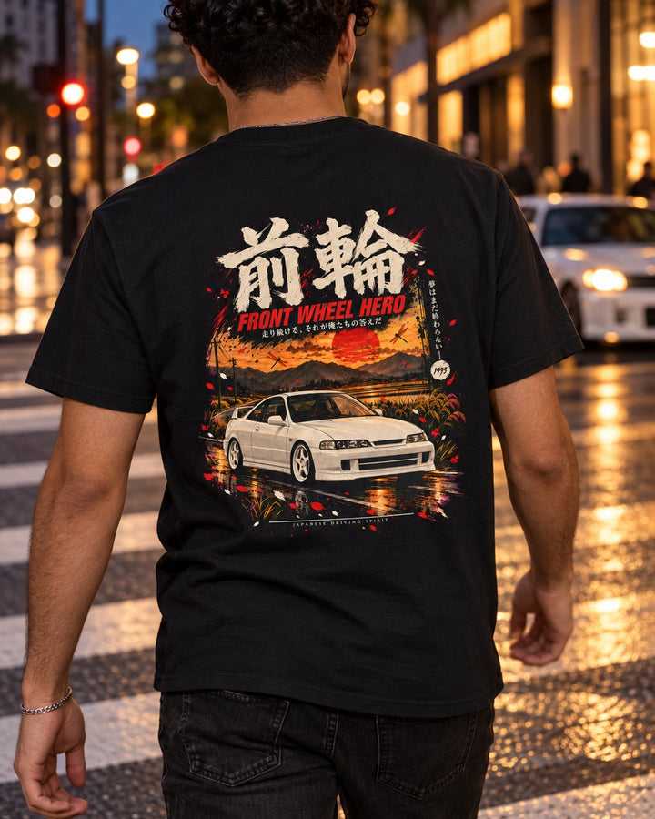 Honda Integra Type R DC2 Front Wheel Hero Shirt, Hoodie & More T-Shirt Black worn hero