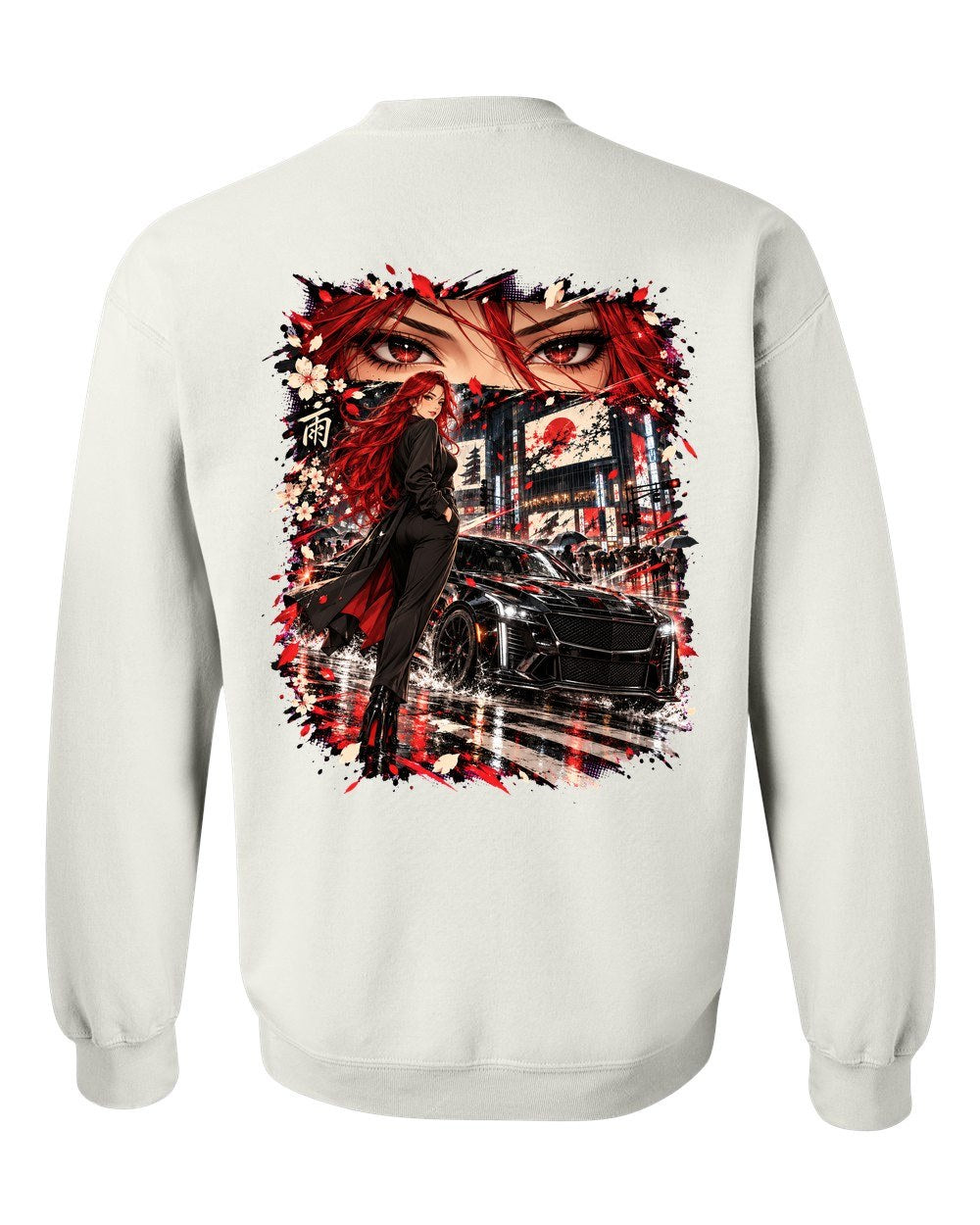 Cadillac CT5-V Blackwing Anime Girl Crewneck White back