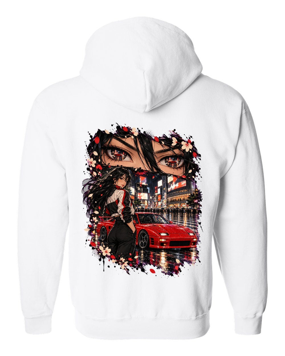 Mitsubishi 3000GT VR-4 Anime Girl Zip Hoodie White back