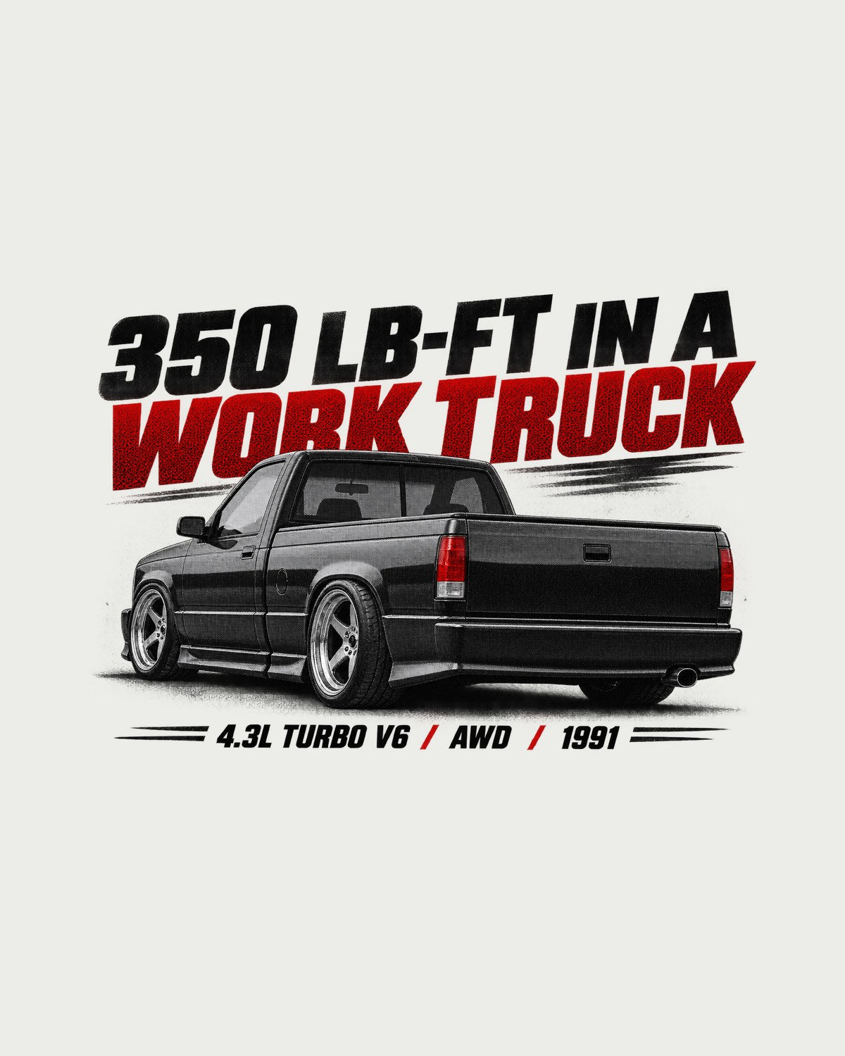 GMC Syclone 1991 Halftone Rear View Shirt, Sleeper Truck Gift design only
