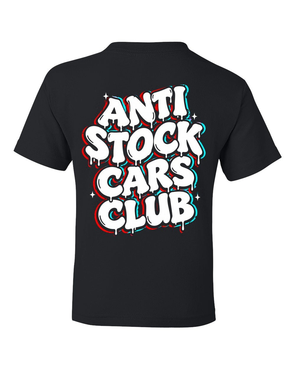 Anti Stock Cars Club Graffiti Kids Tee Black back