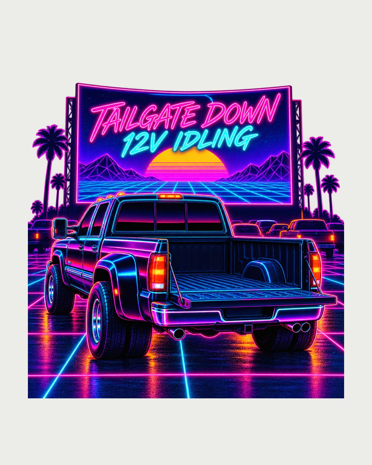 Dodge Ram 2500 12V Cummins Drive-In Neon Night Shirt design only