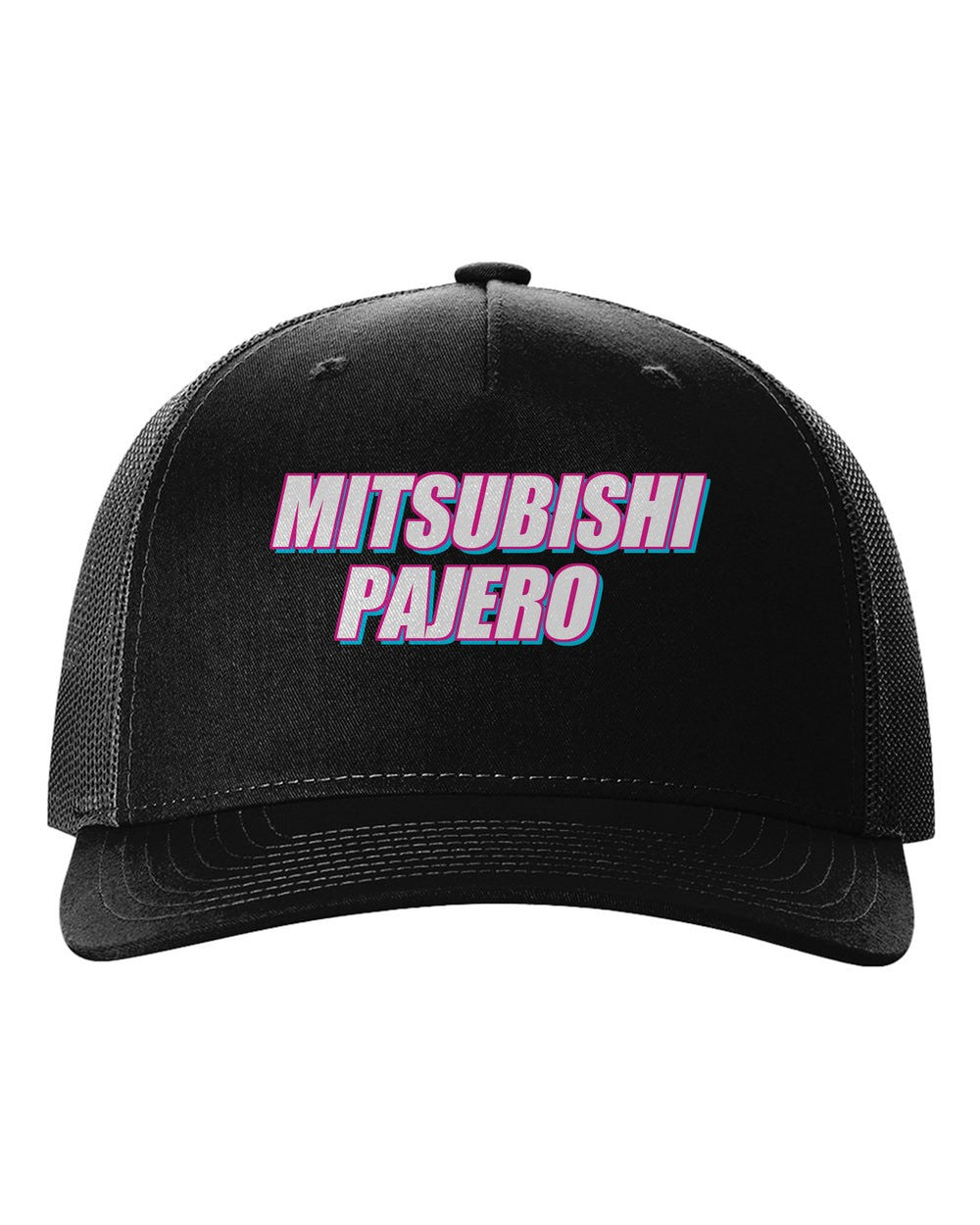 black hat front view with car name